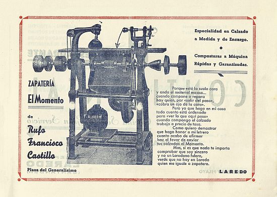 Anuncio de la zapater&iacute;a &laquo;El Momento&raquo;, 1.946